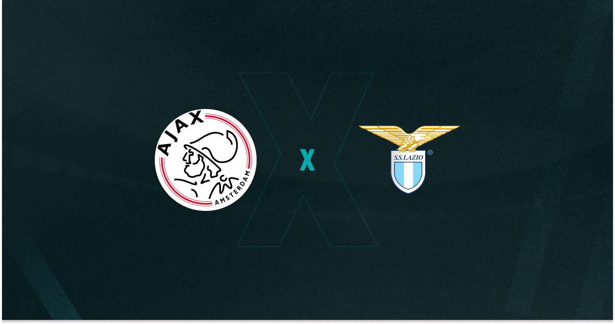 Escudos de Ajax e Lazio, que se enfrentam pela Europa League