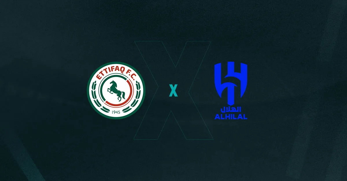 Escudos de Al-Ettifaq e Al-Hilal, que duelam pelo Campeonato Saudita