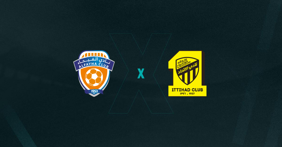 Escudos de Al-Fayha e Al-Ittihad, que se enfrentam pelo Campeonato Saudita