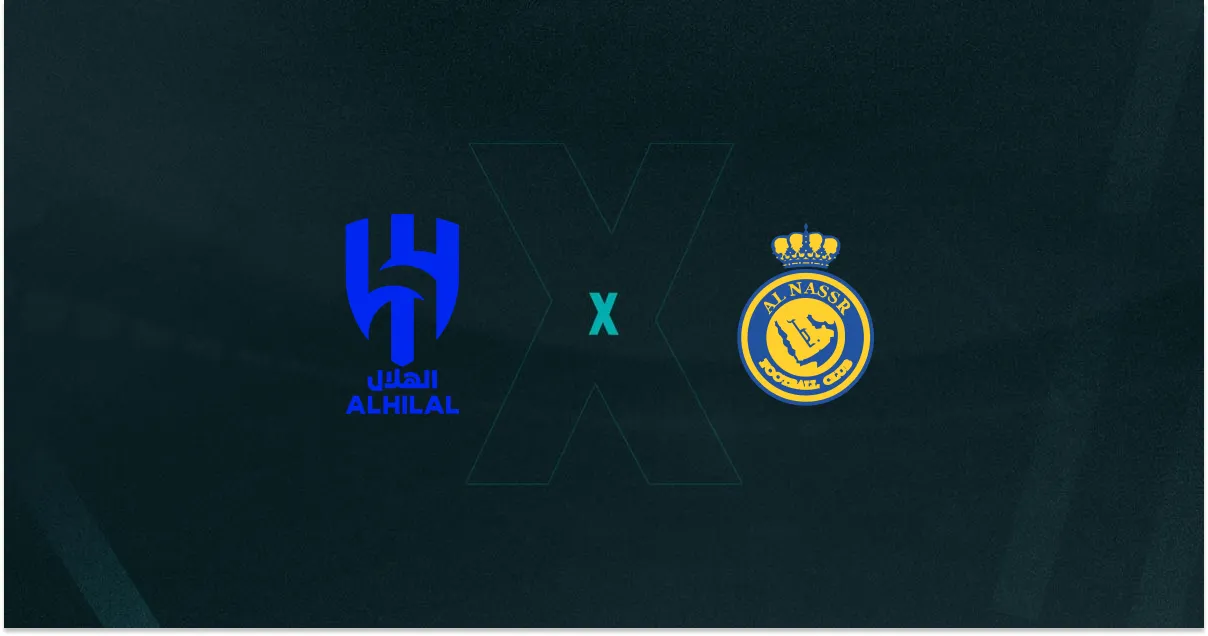 Escudos de Al-Hilal e Al-Nassr, que duelam pelo Campeonato Saudita