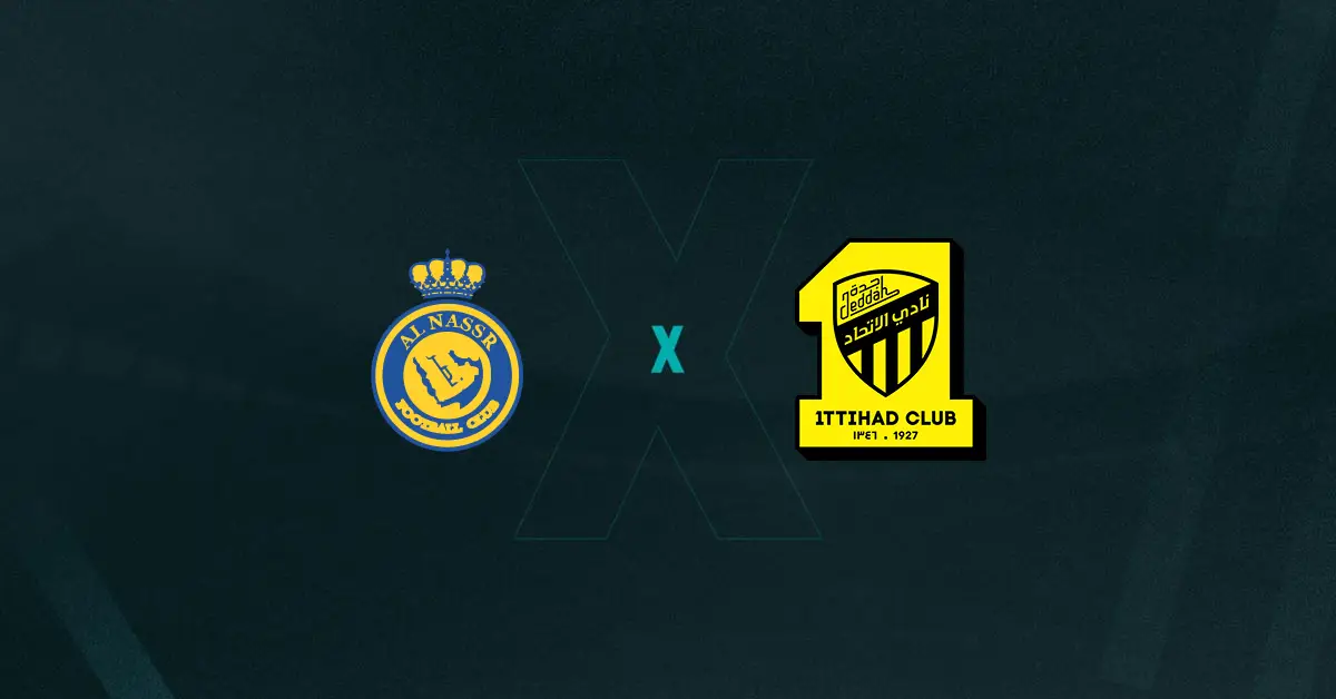 Escudos de Al-Nassr e Al-Ittihad, que duelam pela semifinal da Supercopa Saudita