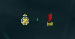 Escudos de Al-Nassr x Al-Qadisiah, que duelam pelo Campeonato Saudita