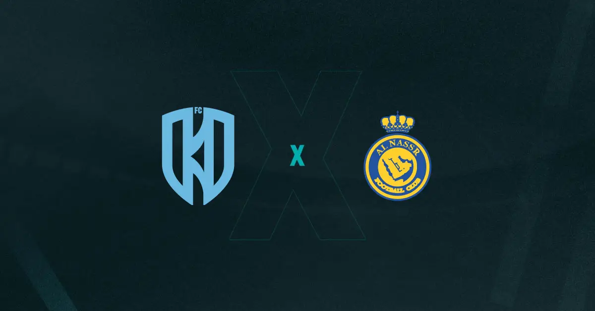 Escudos de Al-Okhdood x Al-Nassr, que duelam pelo Campeonato Saudita