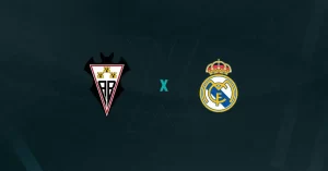 Escudos de Albacete e Real Madrid, que duelam pela Copa do Rei