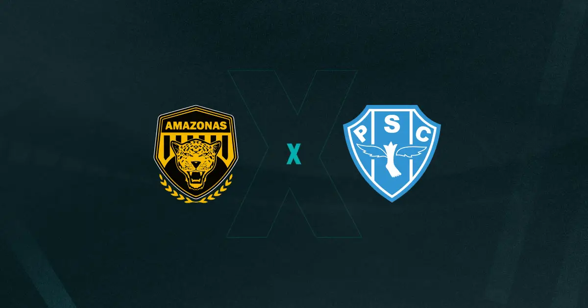 Escudos de Amazonas x Paysandu, que se enfrentam pela Série B do Brasileiro