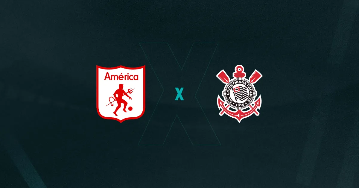 Escudos de América de Cali e Corinthians, que duelam pela Copa Sul-Americana