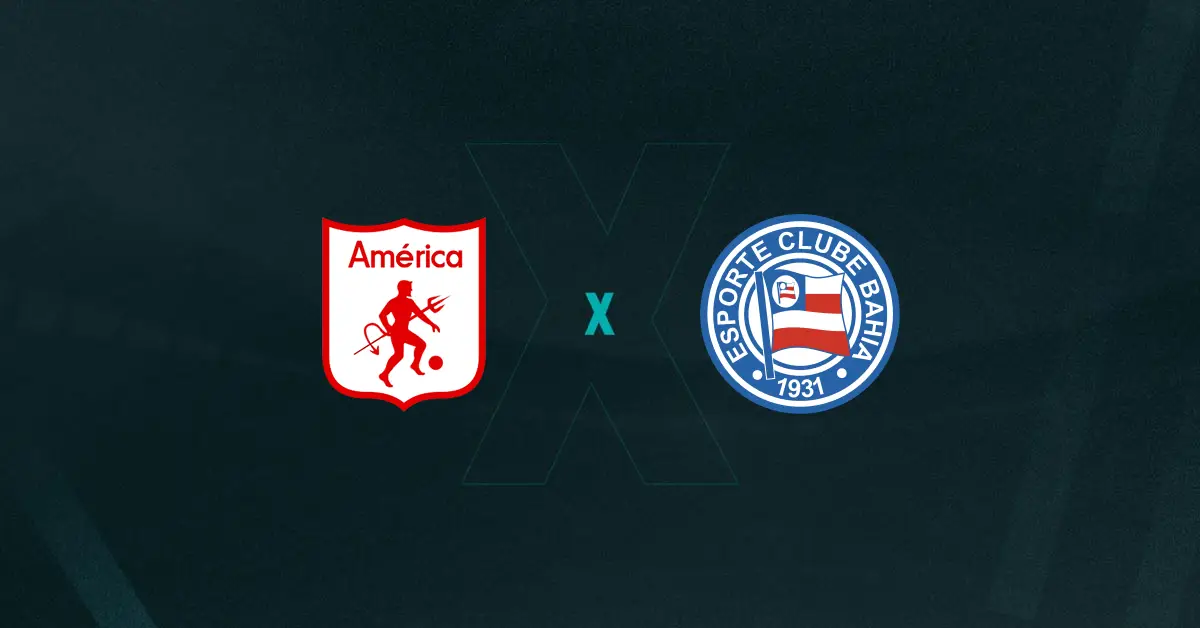 Escudos de América de Cali e Bahia, que duelam pelos playoffs da Copa Sul-Americana