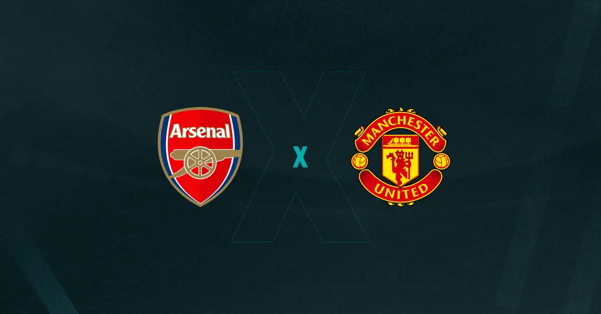 Escudos de Arsenal e Manchester United Feminino, que duelam pela semifinal da Copa da Liga Inglesa Feminina