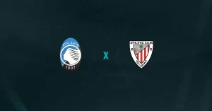 Escudos de Atalanta x Athletic Bilbao, que se enfrentam pela Champions League