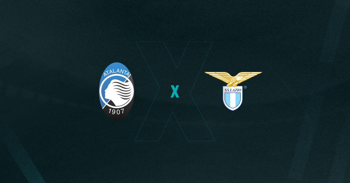 Escudos de Atalanta x Lazio, que se enfrentam pelo Campeonato Italiano
