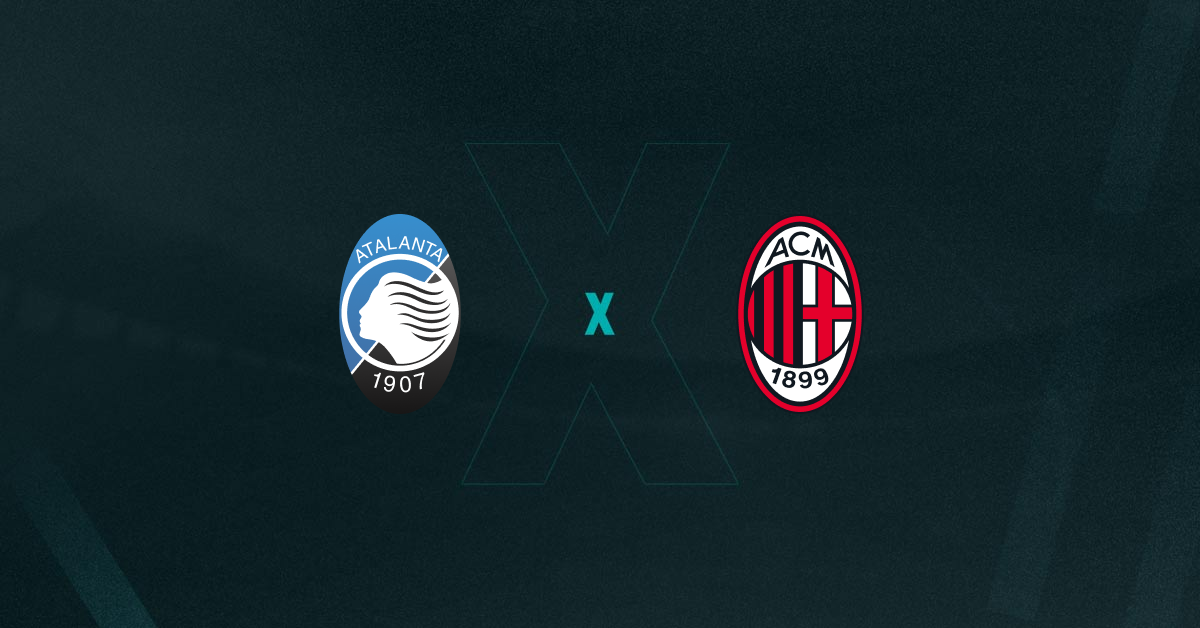 Escudos de Atalanta e Milan, que duelam pelo Campeonato Italiano