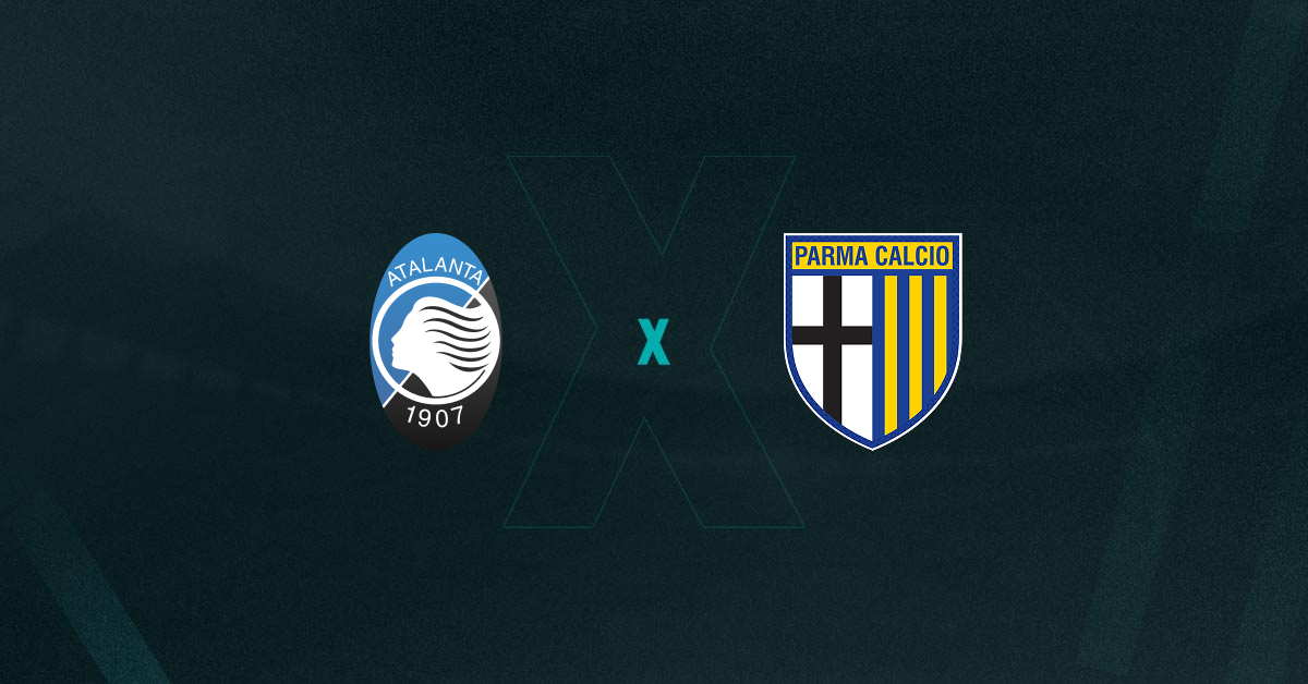 Escudos de Atalanta x Parma, que se enfrentam pela última rodada do Campeonato Italiano