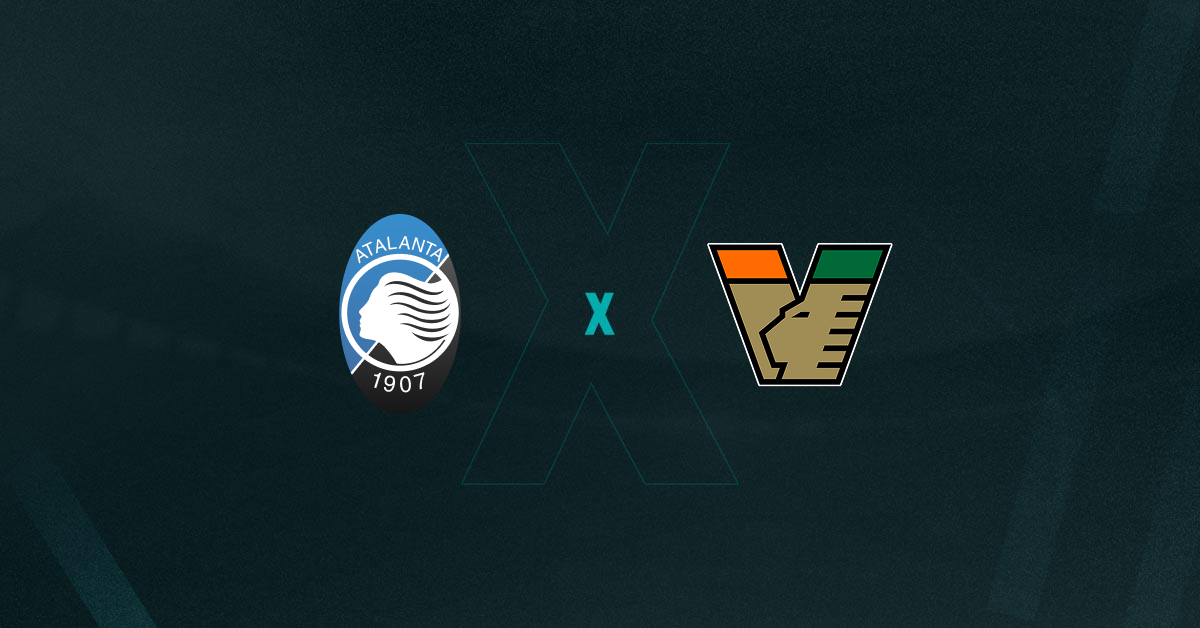 Escudos de Atalanta e Venezia, que se enfrentam hoje pela 27ª rodada do Campeonato Italiano 2024/25.