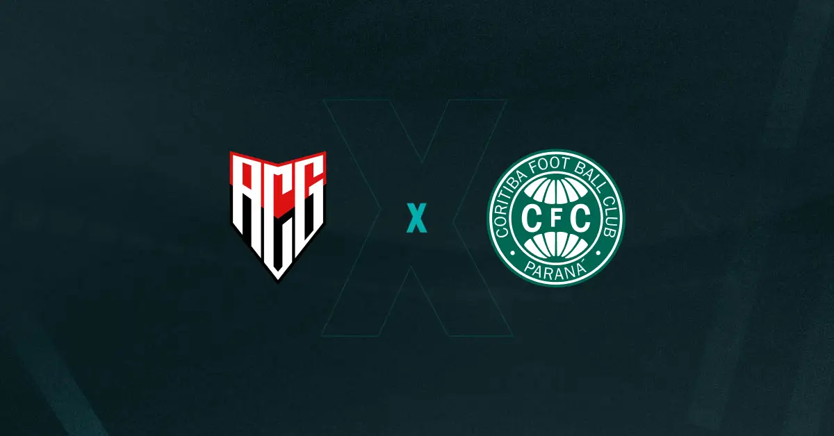 Escudos de Atlético-GO x Coritiba, que se enfrentam pela Série B do Brasileirão