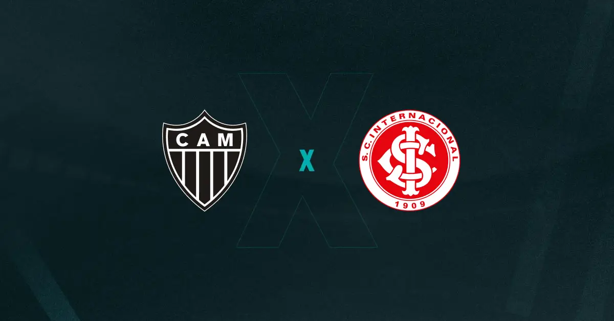 Escudos de Atlético-MG x Internacional, que duelam pelo Brasileirão