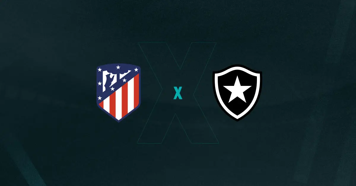 Escudos de Atlético de Madrid x Botafogo, que se enfrentam pelo Mundial de Clubes hoje
