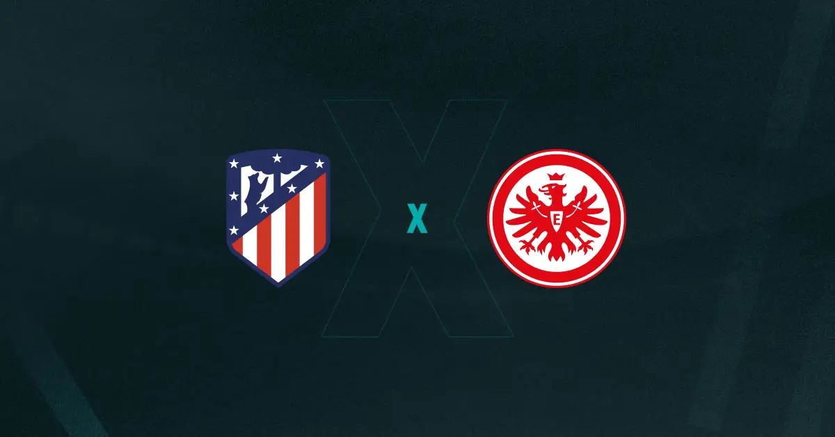 Escudos de Atlético de Madrid x Frankfurt, que se enfrentam pela Champions