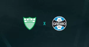 Escudos de Avenida x Grêmio, que se enfrentam pelo Gauchão