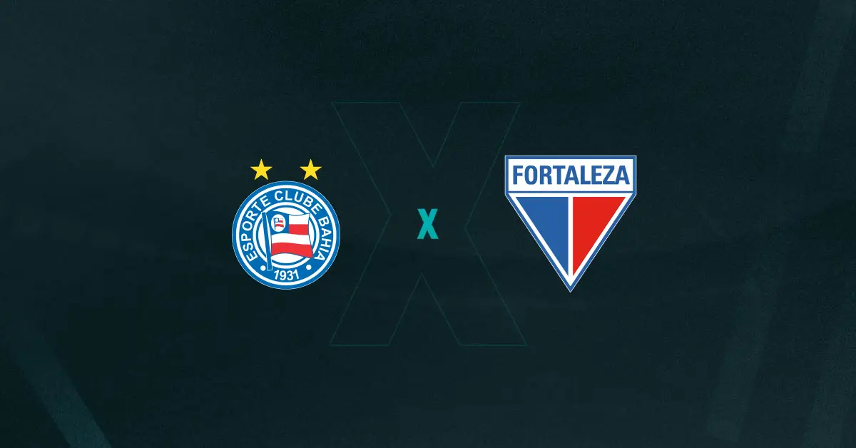 Escudos de Bahia x Fortaleza, que se enfrentam pela Copa do Nordeste