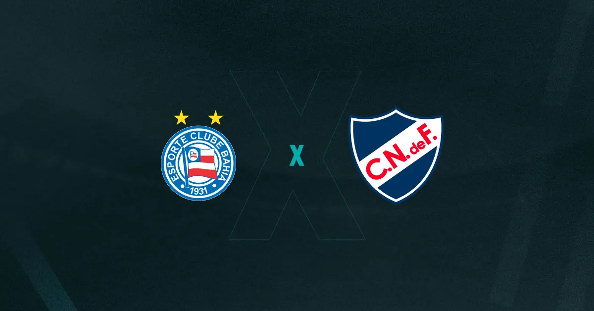 Escudos de Bahia e Nacional, que duelam pela Copa Libertadores