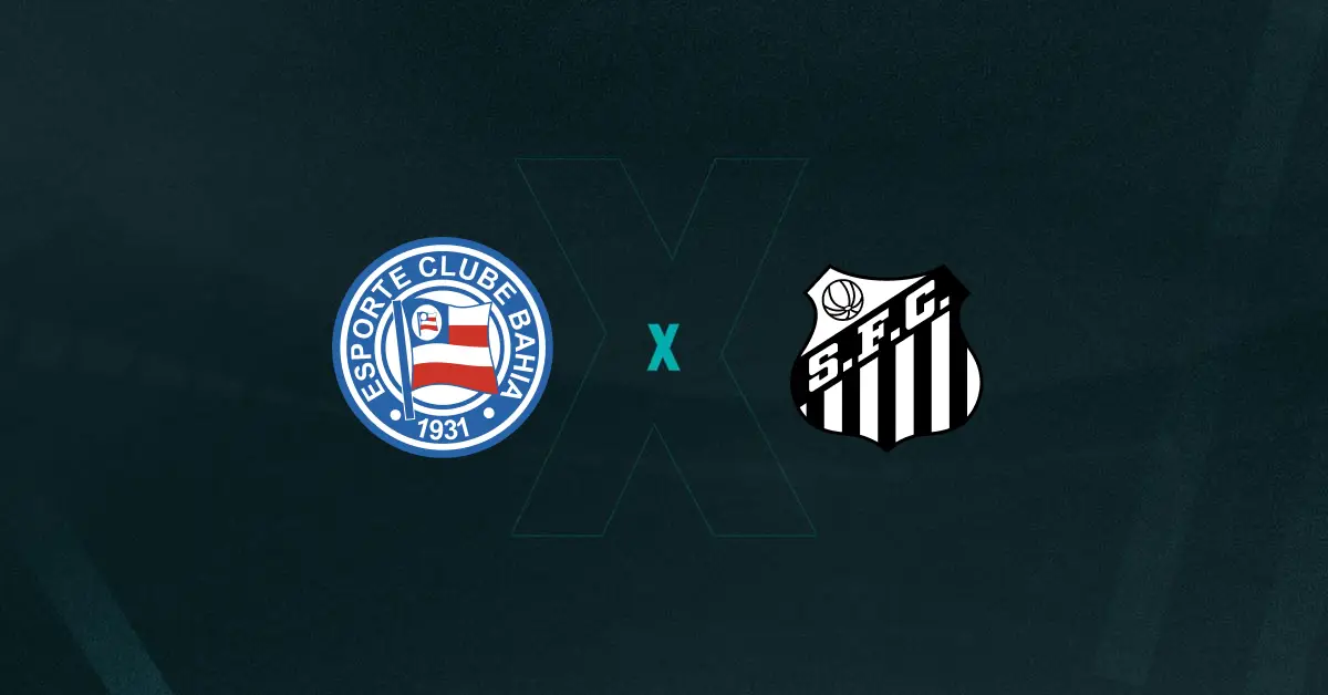 Escudos de Bahia e Santos, que duelam pelo Brasileirão