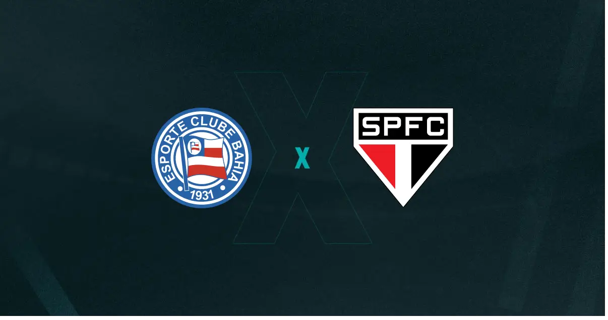 Escudos de Bahia e São Paulo, que duelam pelo Brasileirão