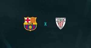 Escudos de Barcelona x Athletic Bilbao Feminino, que se enfrentam hoje pela Supercopa da Espanha Feminina