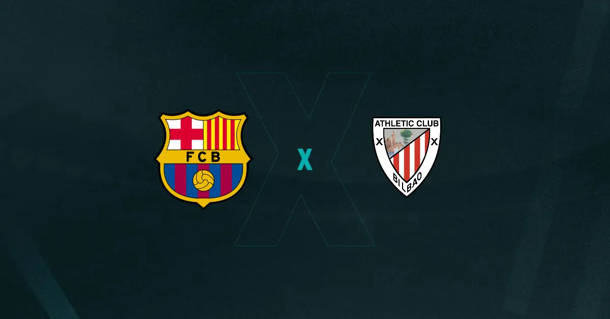 Escudos de Barcelona x Athletic Bilbao Feminino, que se enfrentam hoje pela Supercopa da Espanha Feminina