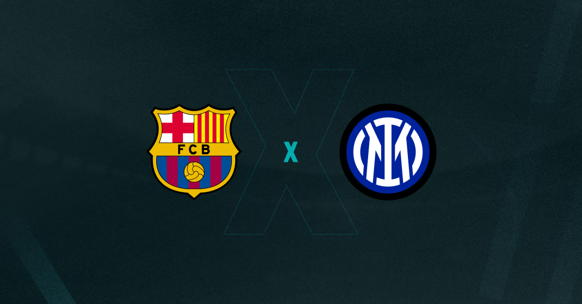 Escudos de Barcelona x Inter, que se enfrentam pela Champions League 2024/25