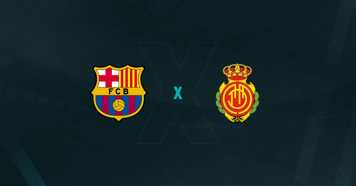 Escudos de Barcelona e Mallorca, que duelam pela La Liga