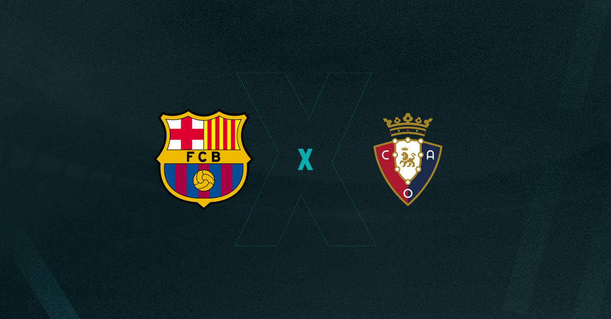 Escudos de Barcelona e Osasuna, que duelam pela La Liga