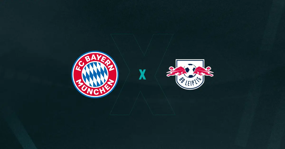 Escudos de Bayern de Munique e RB Leipzig, que duelam pela Bundesliga