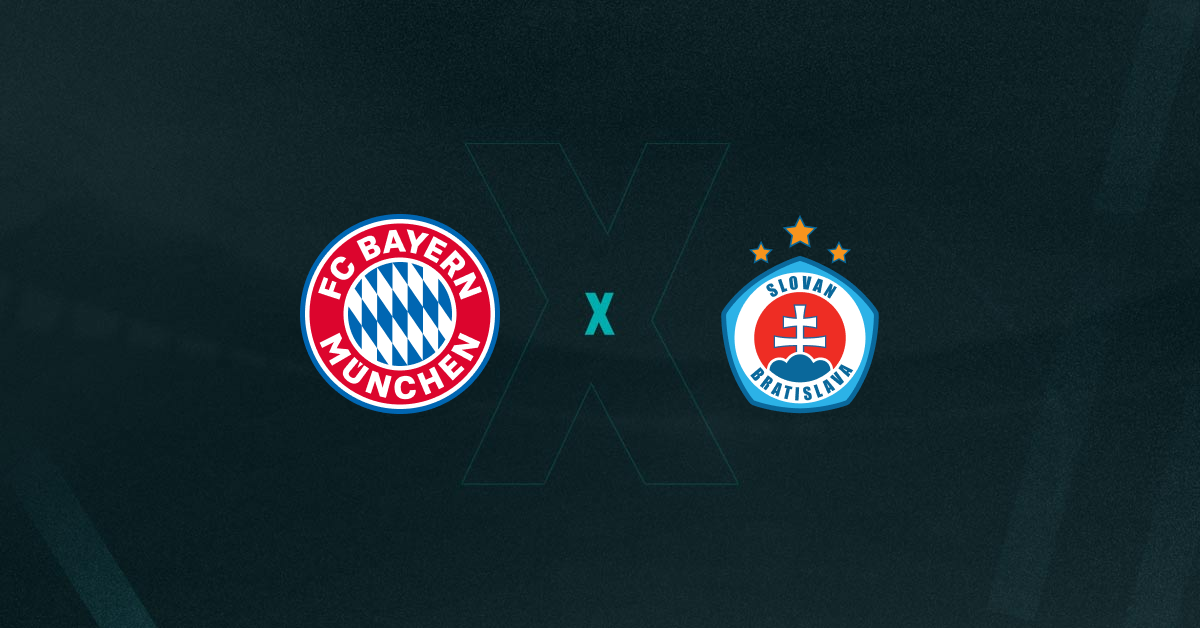 Escudos de Bayern de Munique e Slovan Bratislava, que duelam pela Champions League