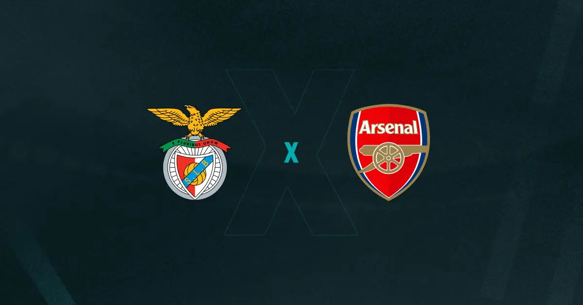 Escudos de Benfica e Arsenal, que duelam pela Champions League Feminina