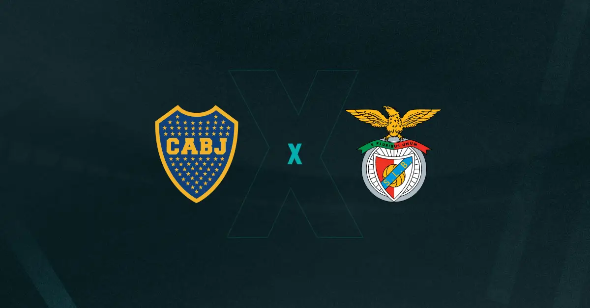 Escudos de Boca Juniors x Benfica, que se enfrentam pelo Grupo C do Mundial de Clubes