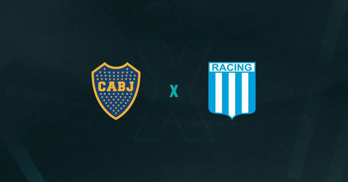 Escudos de Boca Juniors x Racing, que se enfrentam pelo Campeonato Argentino