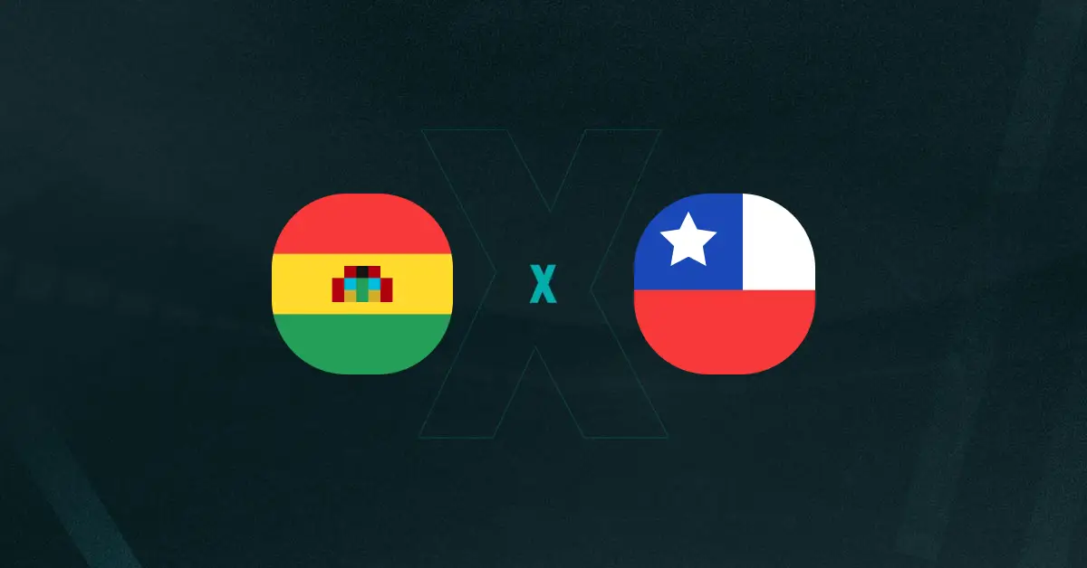 Escudos de Bolívia x Chile, que se enfrentam pelas Eliminatórias