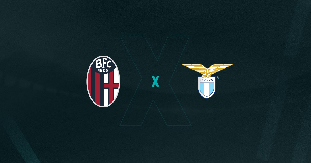 Escudos de Bologna x Lazio, que se enfrentam pelo Campeonato Italiano