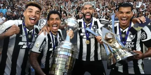 Jogadores do Botafogo celebram conquista de título do Brasileirão