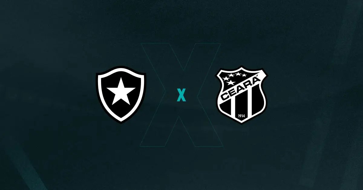 Escudos de Botafogo e Ceará, que duelam pelo Brasileirão