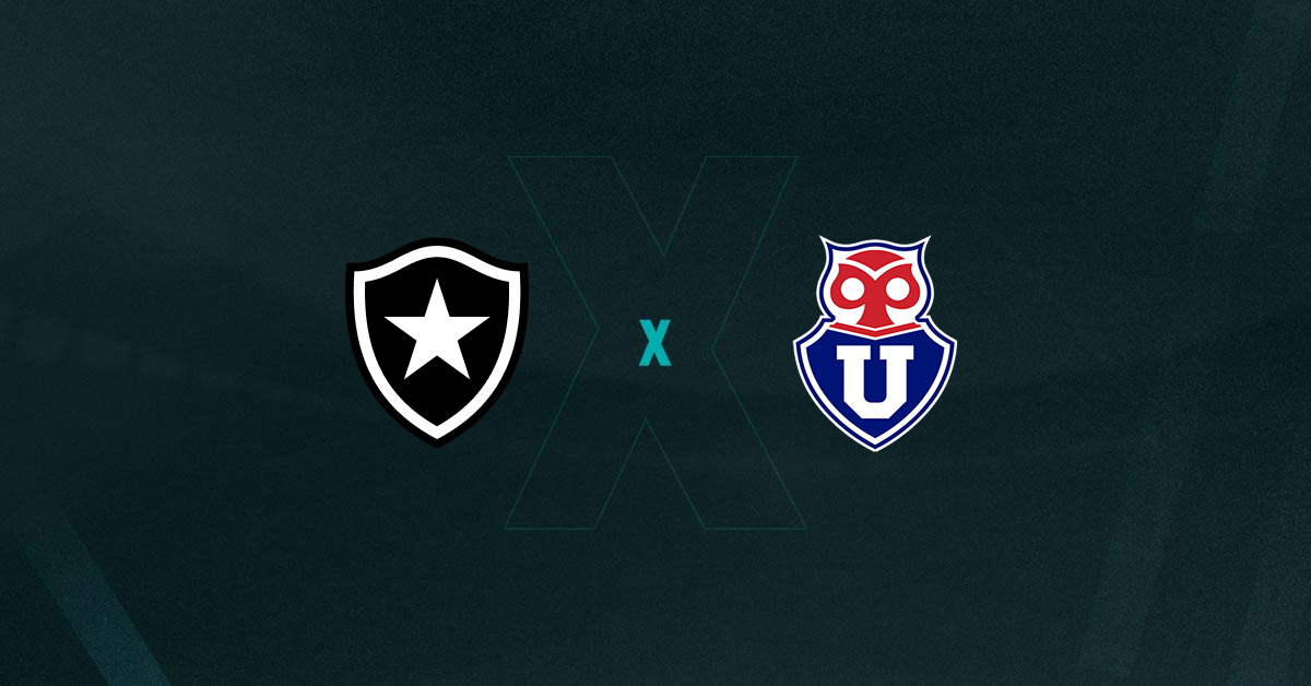 Escudos de Botafogo x Universidad Chile, que se enfrentam pela Libertadores hoje