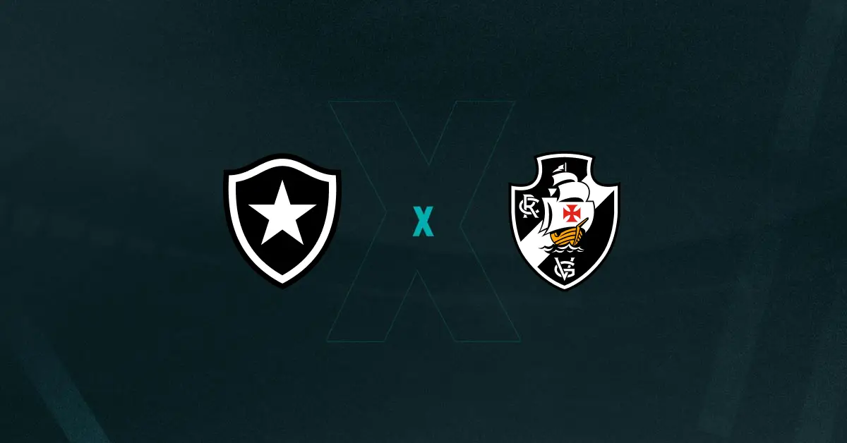 Escudos de Botafogo e Vasco, que se enfrentam pelo Brasileirão