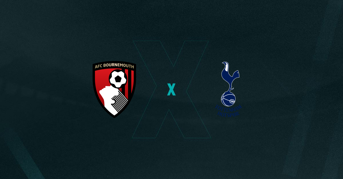 Escudos de Bournemouth e Tottenham, que se enfrentam pela Premier League