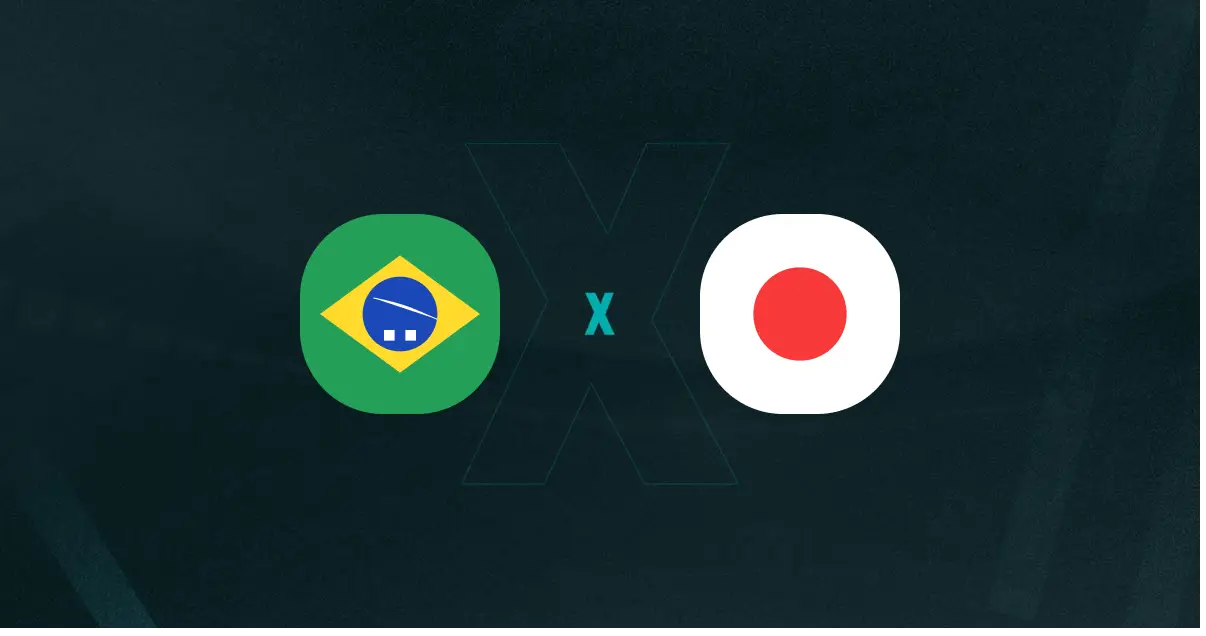 Escudos de Brasil Feminino e Japão Feminino, que fazem amistoso internacional