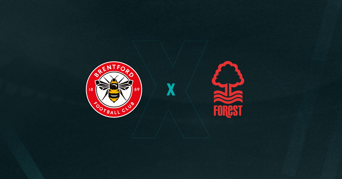 Escudos de Brentford e Nottingham Forest, que duelam pela Premier League