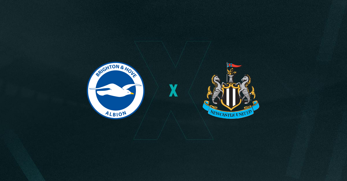 Escudos de Brighton x Newcastle, que se enfrentam pela Premier League 2024/25
