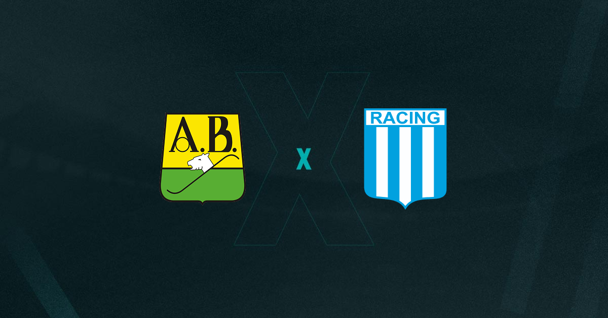 Escudos de Bucaramanga x Racing, que se enfrentam pela Copa Libertadores hoje