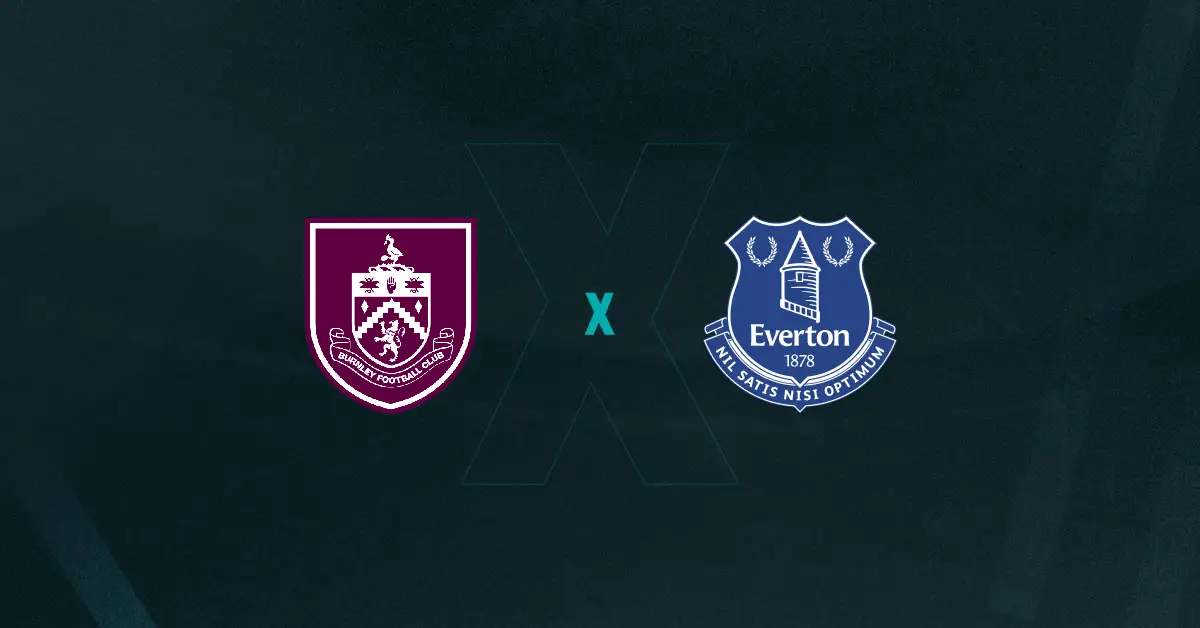 Escudos de Burnley x Everton, que se enfrentam pela Premier League