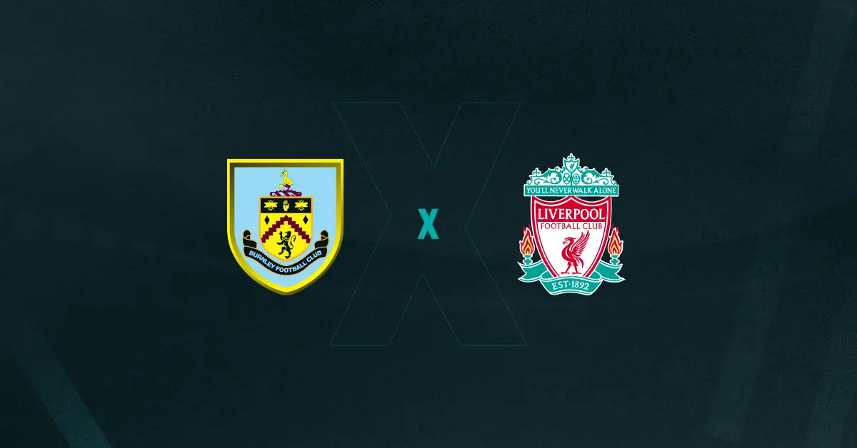 Escudos de Burnley x Liverpool, que se enfrentam pela Premier League