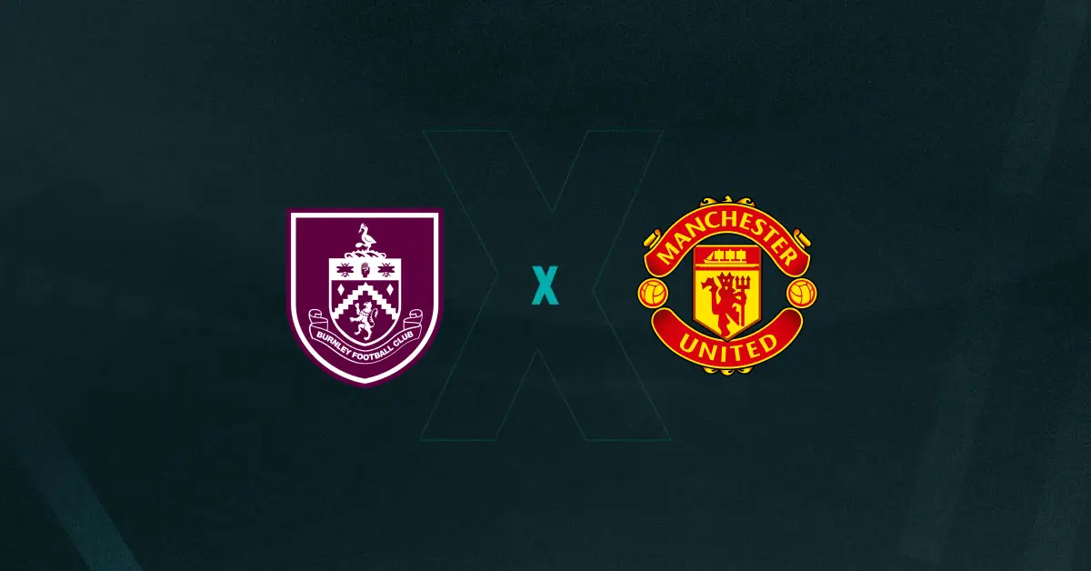 Escudos de Burnley x Manchester United, que se enfrentam pela Premier League